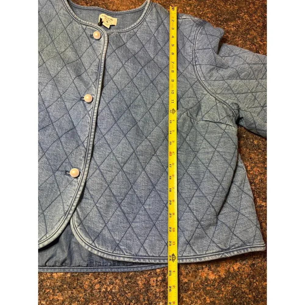 Kate Spade x Target Quilted Denim Jacket w Pearl Buttons Size 1X NWT - Picture 8 of 14